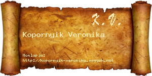 Kopornyik Veronika névjegykártya